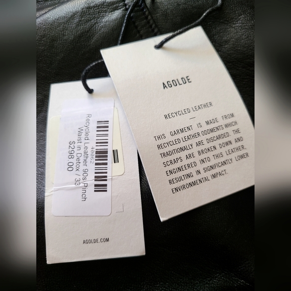 Agolde 90s Pinch Waist Recycled Leather Pants Size 33 - Picture 5 of 7